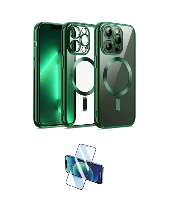 ieg™ iPhone 13 Pro Max Kılıf Nova Işık Özel Seri - Siyah 3D Antistatik Cam Ekran Koruyucu