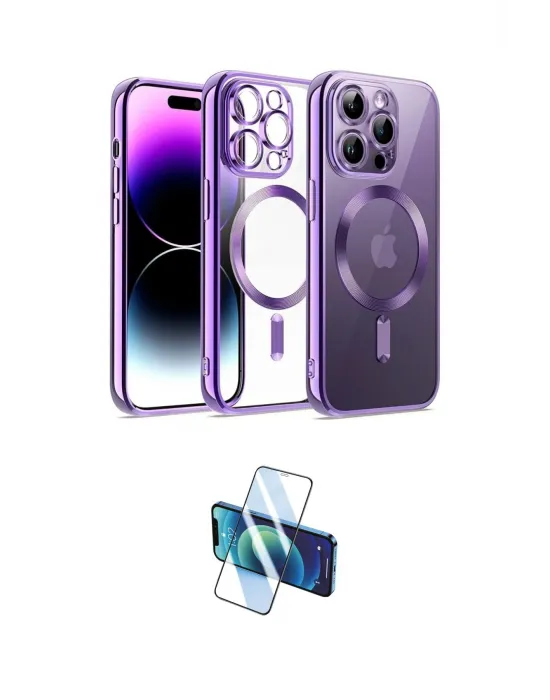 ieg™ iPhone 13 Pro Max Kılıf Nova Işık Özel Seri - Siyah 3D Antistatik Cam Ekran Koruyucu