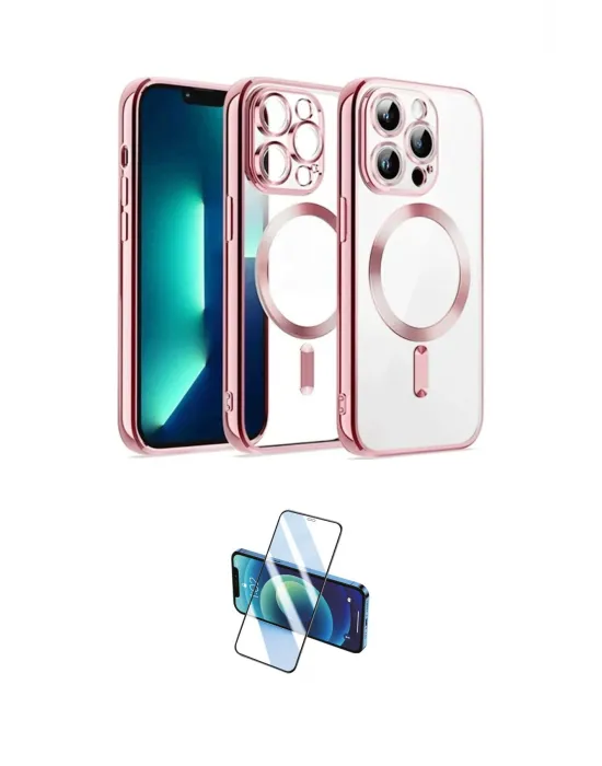 ieg™ iPhone 13 Pro Max Kılıf Nova Işık Özel Seri - Siyah 3D Antistatik Cam Ekran Koruyucu