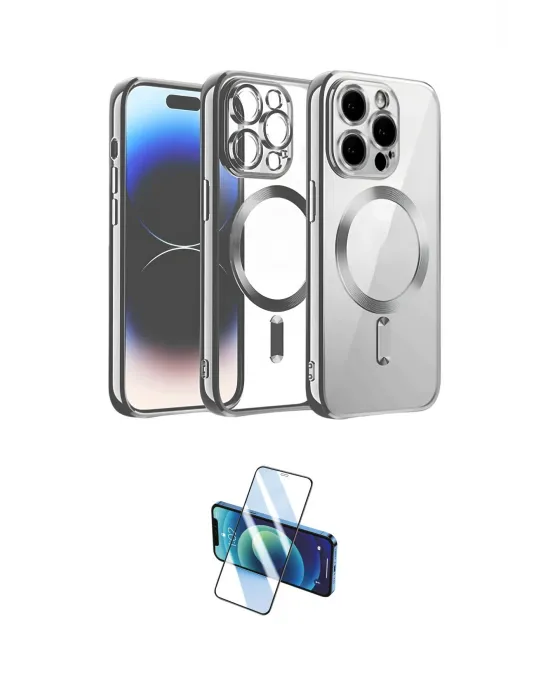 ieg™ iPhone 13 Pro Max Kılıf Nova Işık Özel Seri - Siyah 3D Antistatik Cam Ekran Koruyucu