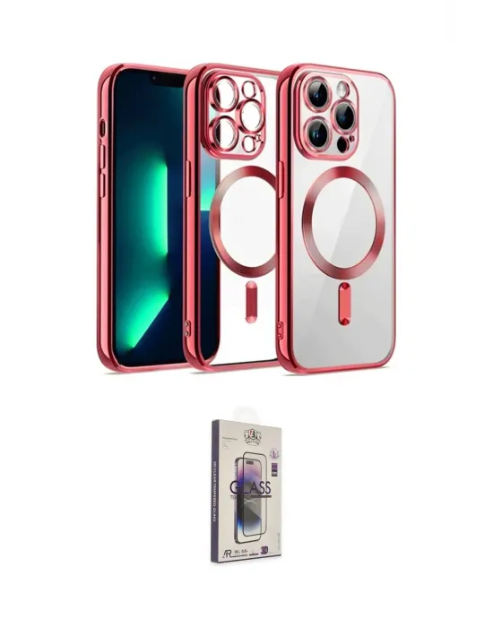 ieg™ iPhone 13 Pro Max Kılıf Nova Işık Özel Seri - Siyah Bilvis 3D Cam Ekran Koruyucu