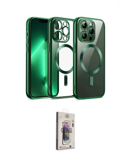 ieg™ iPhone 13 Pro Max Kılıf Nova Işık Özel Seri - Siyah Bilvis 3D Cam Ekran Koruyucu