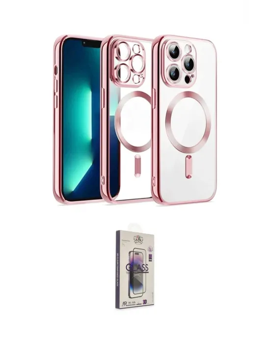 ieg™ iPhone 13 Pro Max Kılıf Nova Işık Özel Seri - Siyah Bilvis 3D Cam Ekran Koruyucu