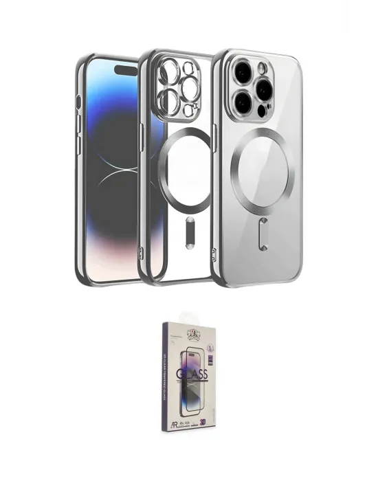 ieg™ iPhone 13 Pro Max Kılıf Nova Işık Özel Seri - Siyah Bilvis 3D Cam Ekran Koruyucu