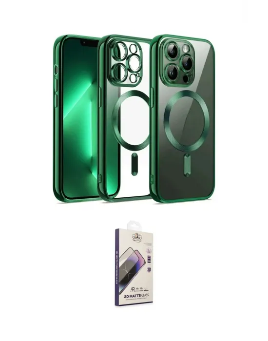 ieg™ iPhone 13 Pro Max Kılıf Nova Işık Özel Seri - Siyah Bilvis 3D Mat Cam Ekran Koruyucu