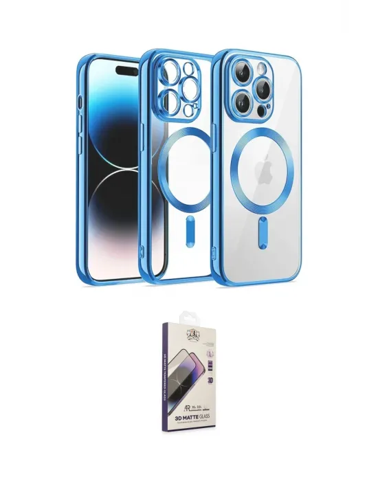 ieg™ iPhone 13 Pro Max Kılıf Nova Işık Özel Seri - Siyah Bilvis 3D Mat Cam Ekran Koruyucu