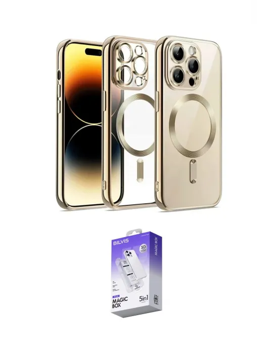ieg™ iPhone 13 Pro Max Kılıf Nova Işık Özel Seri - Siyah Bilvis 5in1 3D Magic Cam Ekran Koruyucu