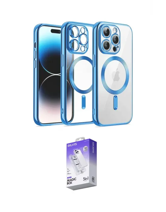 ieg™ iPhone 13 Pro Max Kılıf Nova Işık Özel Seri - Siyah Bilvis 5in1 3D Magic Cam Ekran Koruyucu