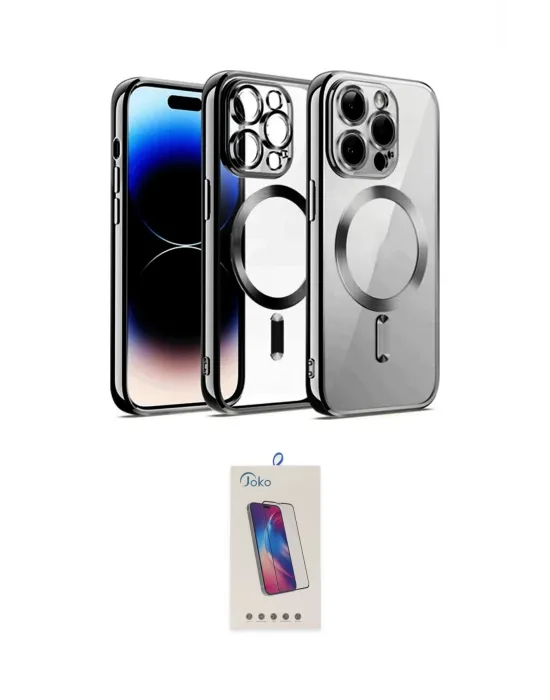 ieg™ iPhone 13 Pro Max Kılıf Nova Işık Özel Seri - Siyah Joko 5D Cam