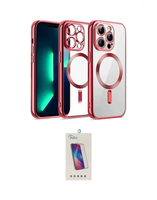 ieg™ iPhone 13 Pro Max Kılıf Nova Işık Özel Seri - Siyah Joko 5D Cam
