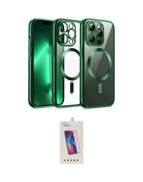 ieg™ iPhone 13 Pro Max Kılıf Nova Işık Özel Seri - Siyah Joko 5D Cam