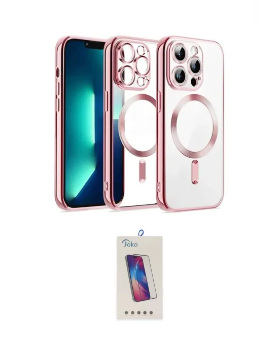 ieg™ iPhone 13 Pro Max Kılıf Nova Işık Özel Seri - Siyah Joko 5D Cam