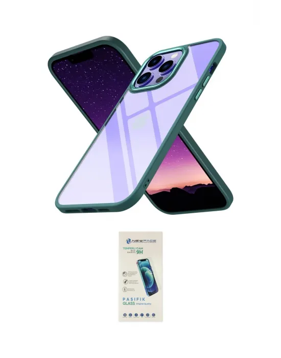 ieg™ iPhone 13 Pro Max Kılıf Nova Işık Serisi - Şeffaf Pasifik Cam Ekran Koruyucu