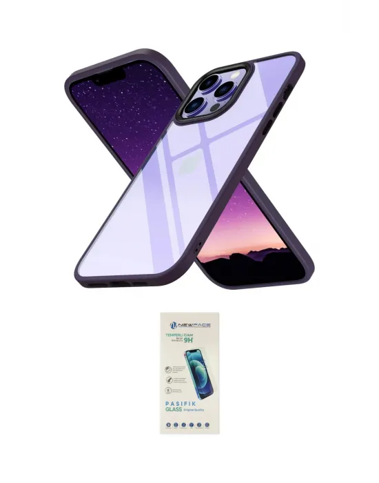 ieg™ iPhone 13 Pro Max Kılıf Nova Işık Serisi - Şeffaf Pasifik Cam Ekran Koruyucu