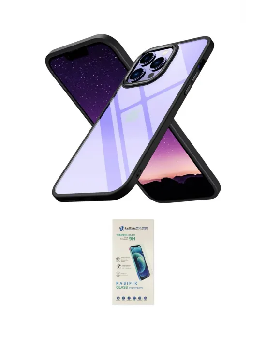 ieg™ iPhone 13 Pro Max Kılıf Nova Işık Serisi - Şeffaf Pasifik Cam Ekran Koruyucu