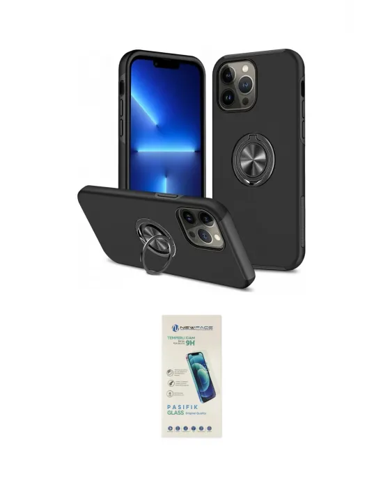 ieg™ iPhone 13 Pro Max Kılıf Odak Form Prime - Şeffaf Pasifik Cam Ekran Koruyucu