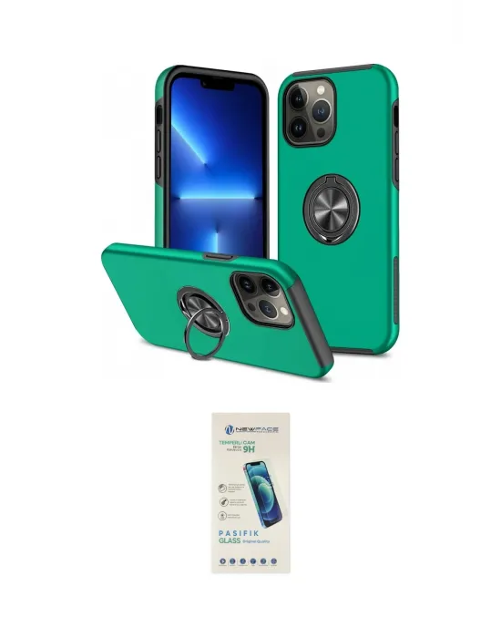 ieg™ iPhone 13 Pro Max Kılıf Odak Form Prime - Şeffaf Pasifik Cam Ekran Koruyucu