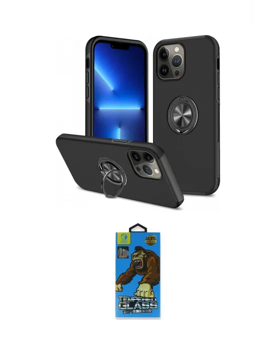 ieg™ iPhone 13 Pro Max Kılıf Odak Form Prime - Siyah 18D Cam Ekran Koruyucu