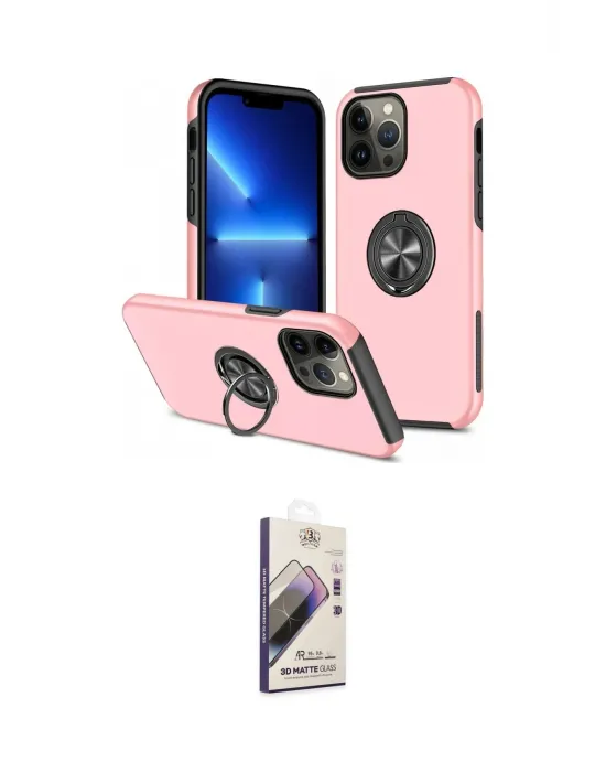 ieg™ iPhone 13 Pro Max Kılıf Odak Form Prime - Siyah Bilvis 3D Mat Cam Ekran Koruyucu