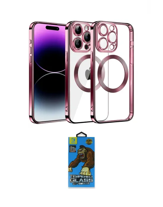 ieg™ iPhone 13 Pro Max Kılıf Pusula Form - Siyah 18D Cam Ekran Koruyucu