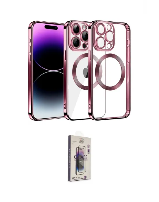 ieg™ iPhone 13 Pro Max Kılıf Pusula Form - Siyah Bilvis 3D Cam Ekran Koruyucu
