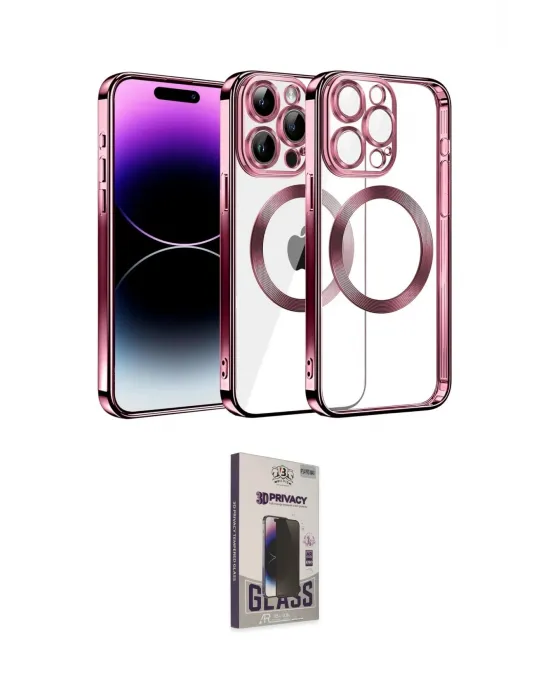 ieg™ iPhone 13 Pro Max Kılıf Pusula Form - Siyah Bilvis Hayalet Cam Ekran Koruyucu