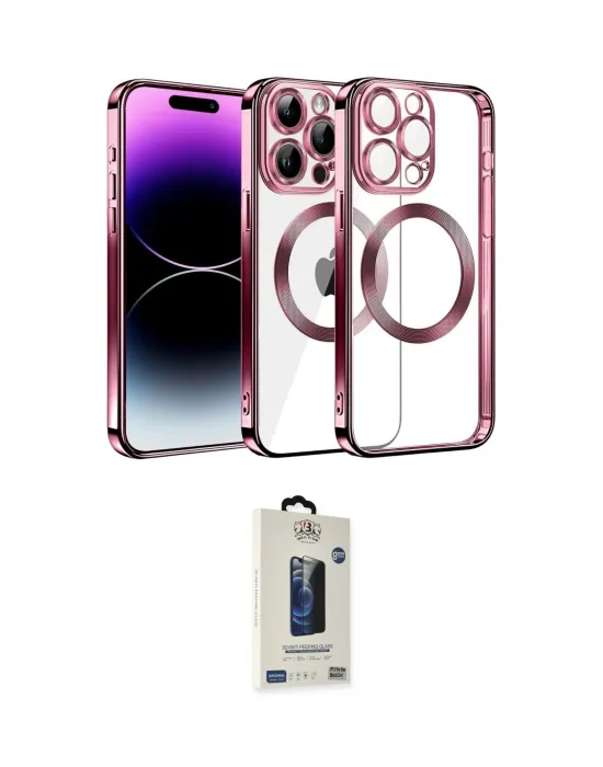 ieg™ iPhone 13 Pro Max Kılıf Pusula Form - Siyah Bilvis Hayalet Cam Ekran Koruyucu