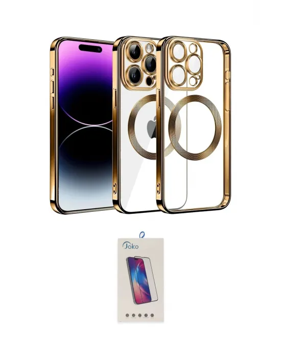 ieg™ iPhone 13 Pro Max Kılıf Pusula Form - Siyah Joko 5D Cam