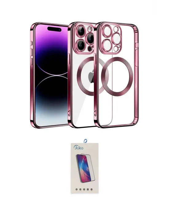 ieg™ iPhone 13 Pro Max Kılıf Pusula Form - Siyah Joko 5D Cam