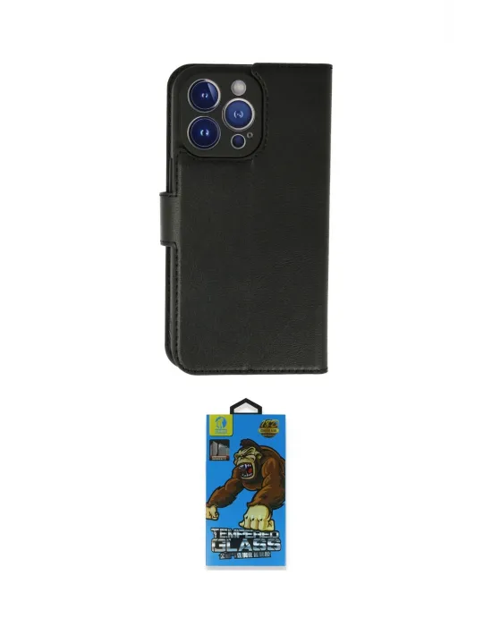 ieg™ iPhone 13 Pro Max Kılıf Siluet Işık Serisi - Siyah 18D Cam Ekran Koruyucu