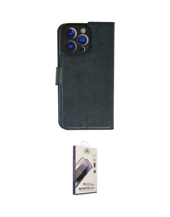ieg™ iPhone 13 Pro Max Kılıf Siluet Işık Serisi - Siyah Bilvis 3D Mat Cam Ekran Koruyucu