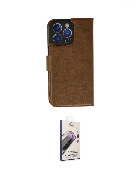 ieg™ iPhone 13 Pro Max Kılıf Siluet Işık Serisi - Siyah Bilvis 3D Mat Cam Ekran Koruyucu