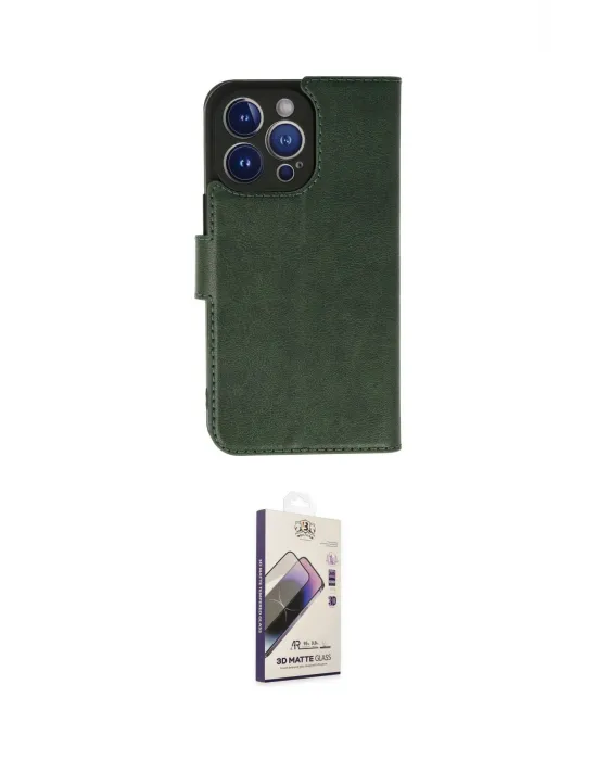 ieg™ iPhone 13 Pro Max Kılıf Siluet Işık Serisi - Siyah Bilvis 3D Mat Cam Ekran Koruyucu