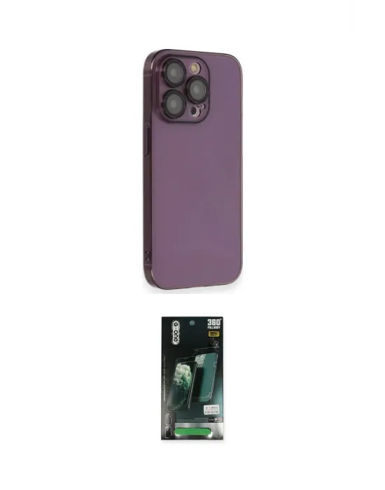 ieg™ iPhone 13 Pro Max Kılıf Siluet Minimal Özel Seri - Şeffaf 360 Full Body Arka Koruyucu