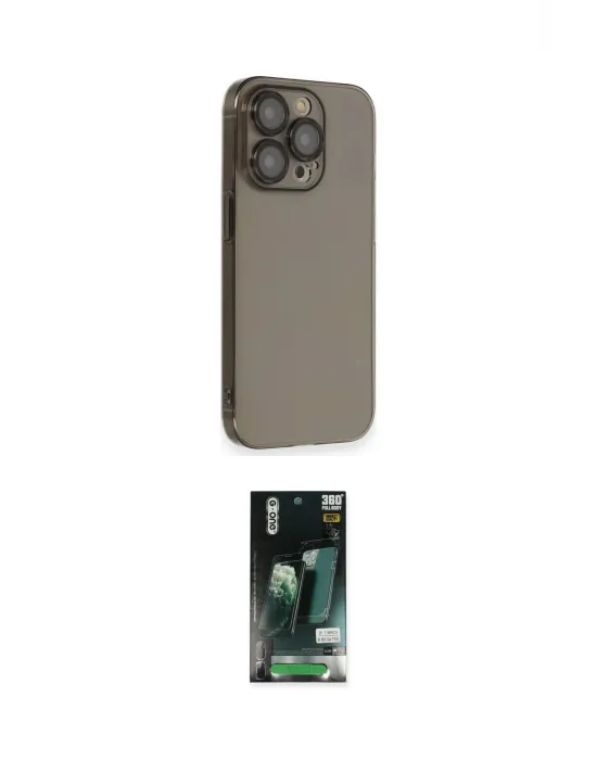 ieg™ iPhone 13 Pro Max Kılıf Siluet Minimal Özel Seri - Şeffaf 360 Full Body Arka Koruyucu