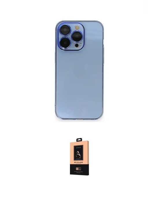 ieg™ iPhone 13 Pro Max Kılıf Siluet Minimal Özel Seri - Şeffaf Maxco Cam Ekran Koruyucu