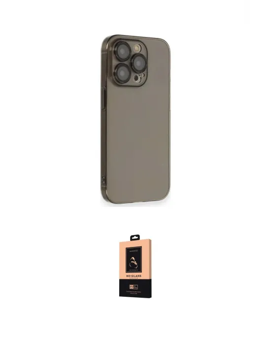 ieg™ iPhone 13 Pro Max Kılıf Siluet Minimal Özel Seri - Şeffaf Maxco Cam Ekran Koruyucu