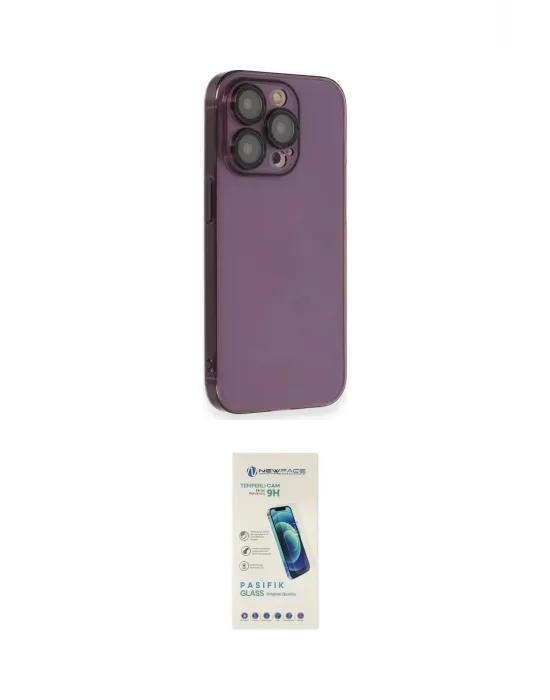 ieg™ iPhone 13 Pro Max Kılıf Siluet Minimal Özel Seri - Şeffaf Pasifik Cam Ekran Koruyucu