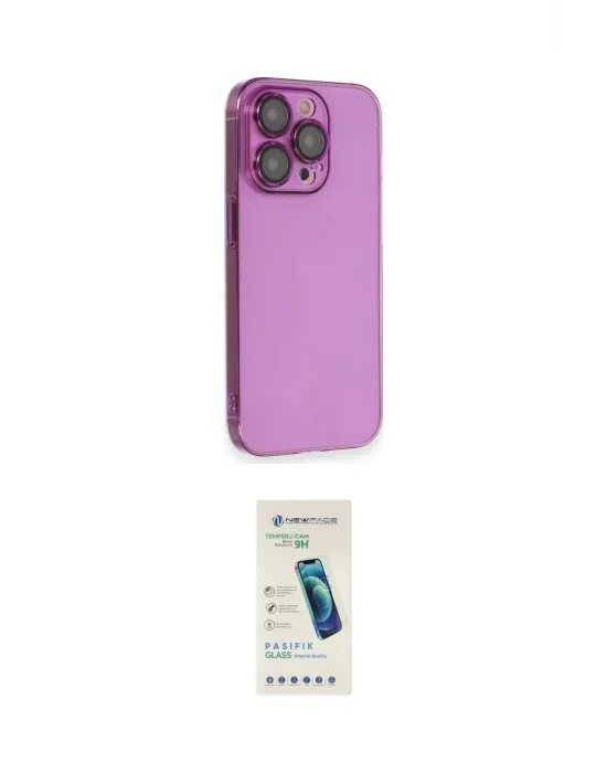 ieg™ iPhone 13 Pro Max Kılıf Siluet Minimal Özel Seri - Şeffaf Pasifik Cam Ekran Koruyucu