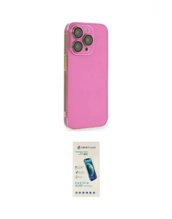 ieg™ iPhone 13 Pro Max Kılıf Siluet Minimal Özel Seri - Şeffaf Pasifik Cam Ekran Koruyucu
