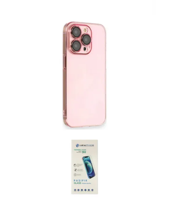 ieg™ iPhone 13 Pro Max Kılıf Siluet Minimal Özel Seri - Şeffaf Pasifik Cam Ekran Koruyucu