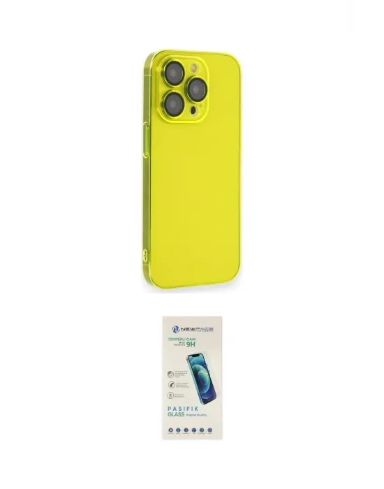 ieg™ iPhone 13 Pro Max Kılıf Siluet Minimal Özel Seri - Şeffaf Pasifik Cam Ekran Koruyucu