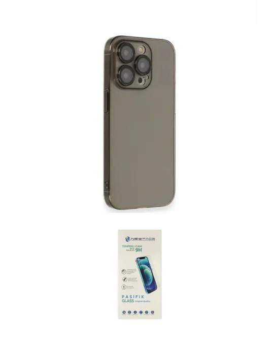 ieg™ iPhone 13 Pro Max Kılıf Siluet Minimal Özel Seri - Şeffaf Pasifik Cam Ekran Koruyucu