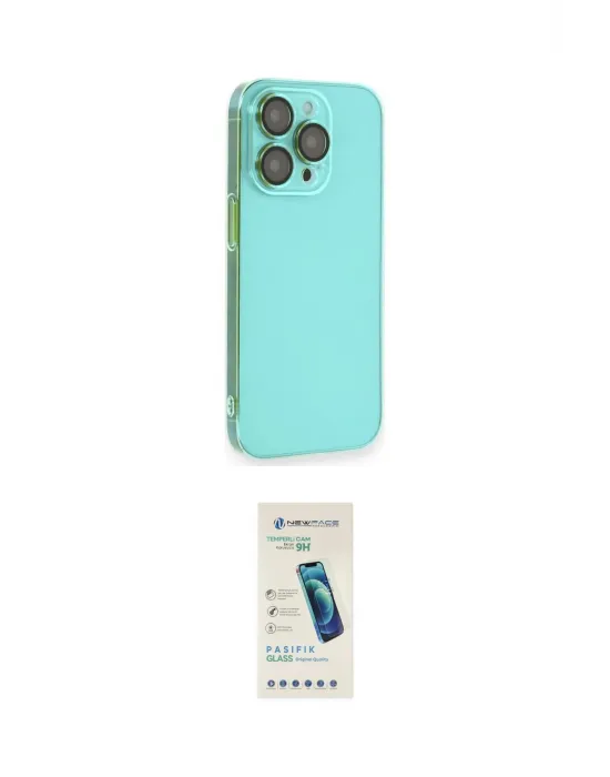 ieg™ iPhone 13 Pro Max Kılıf Siluet Minimal Özel Seri - Şeffaf Pasifik Cam Ekran Koruyucu