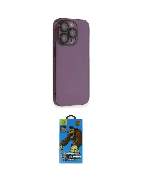 ieg™ iPhone 13 Pro Max Kılıf Siluet Minimal Özel Seri - Siyah 18D Cam Ekran Koruyucu
