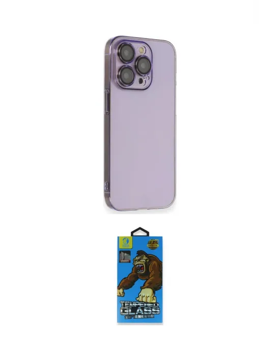 ieg™ iPhone 13 Pro Max Kılıf Siluet Minimal Özel Seri - Siyah 18D Cam Ekran Koruyucu