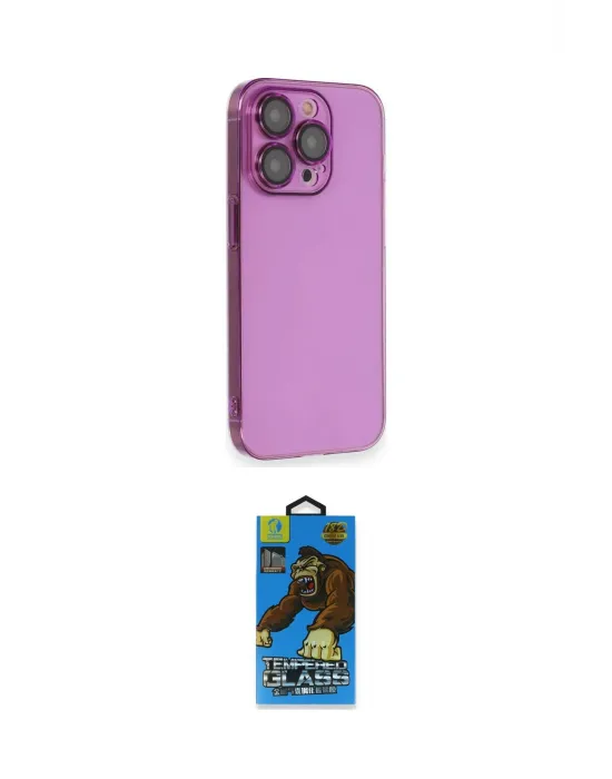 ieg™ iPhone 13 Pro Max Kılıf Siluet Minimal Özel Seri - Siyah 18D Cam Ekran Koruyucu