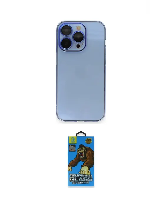 ieg™ iPhone 13 Pro Max Kılıf Siluet Minimal Özel Seri - Siyah 18D Cam Ekran Koruyucu