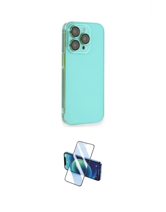 ieg™ iPhone 13 Pro Max Kılıf Siluet Minimal Özel Seri - Siyah 3D Antistatik Cam Ekran Koruyucu