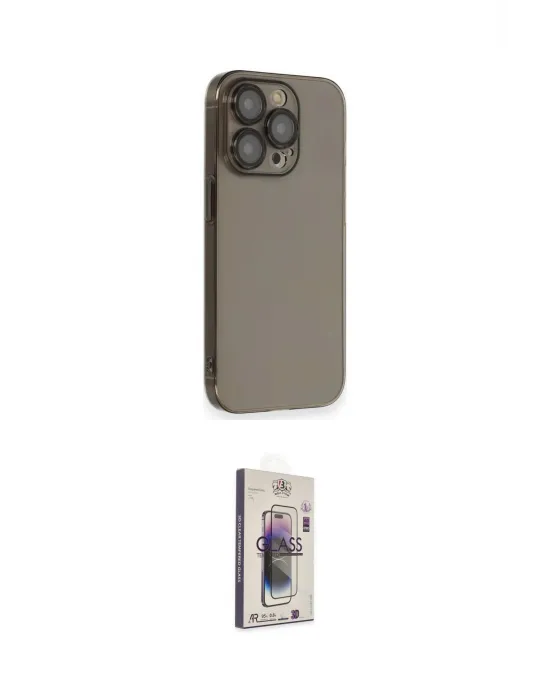 ieg™ iPhone 13 Pro Max Kılıf Siluet Minimal Özel Seri - Siyah Bilvis 3D Cam Ekran Koruyucu